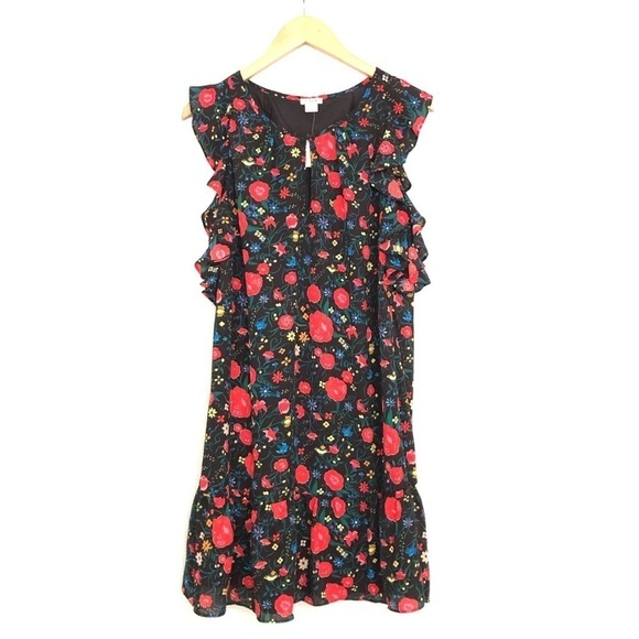NEW J. Crew Floral Flutter Dress Ruffle Detail - Picture 2 of 10